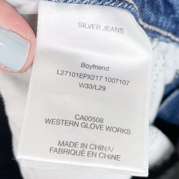 Silver Jeans Women's Boyfriend Mid Rise Slim Leg Denim Jeans Size W33 L29 - Picture 5 of 8